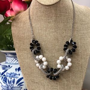 Pearl and Black Statement Necklace